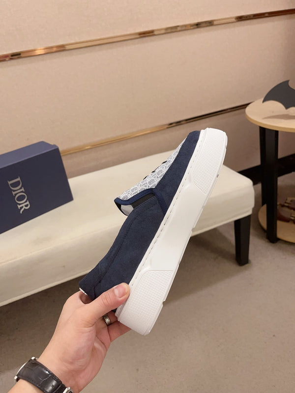 CD B23 SLIP ON NAVY SUEDE AND JACQUARD