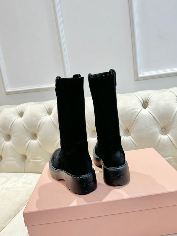 Miu Boots Black Suede 455930