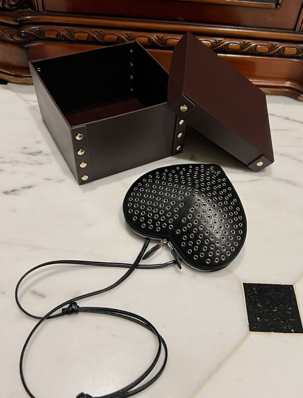 LE COEUR BAG 21 IN BLACK STUDDED CALFSKIN