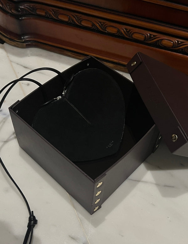 LE COEUR BAG 21 IN BLACK SUEDE