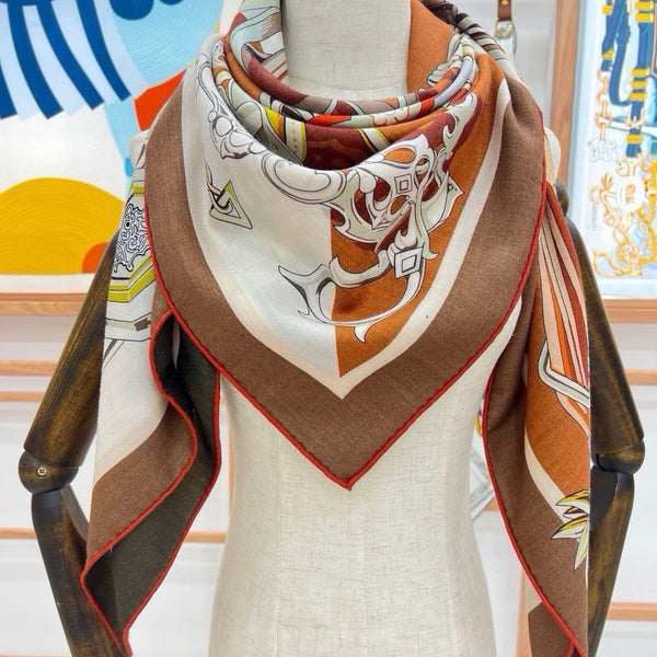Brides Et Destin Scarf 140 CM In Colorful Cashmere And Silk 227900
