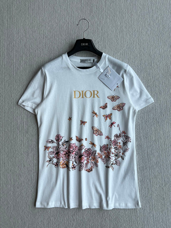 CD 25 Butterfly Short-sleeved T-shirt White