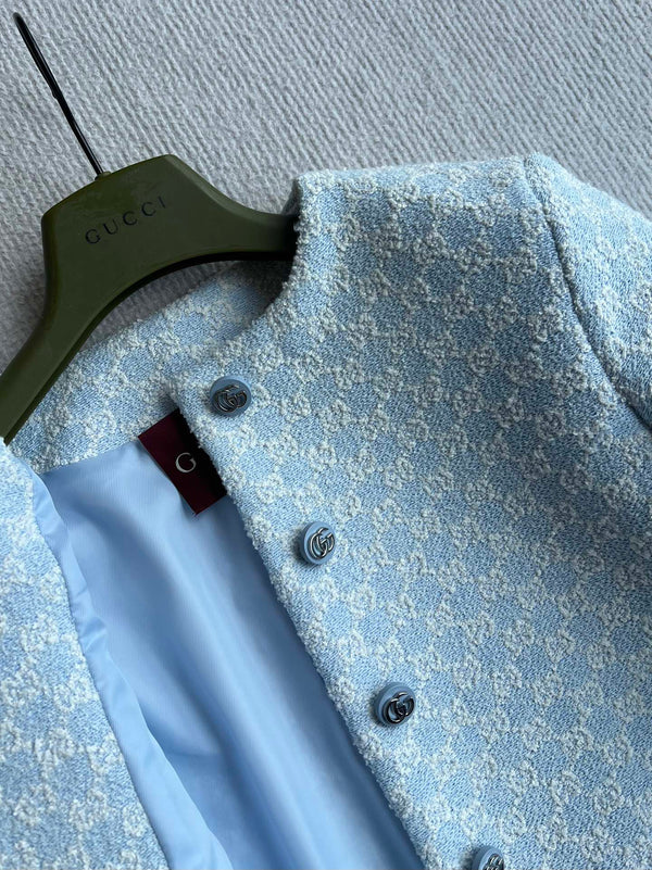 Gucci 2025 Jacket Blue Tweed Fabric 275732