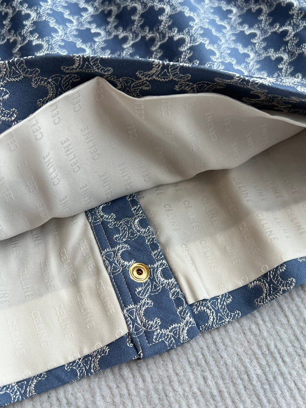 Celine 25 Skirt Blue Triacetate Polyester 275778