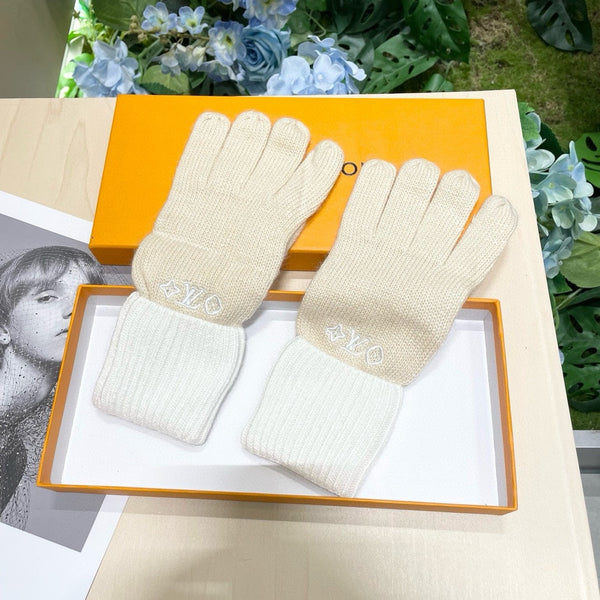 GLOVES IN BEIGE CREAM MIX WHITE WOOL 458547