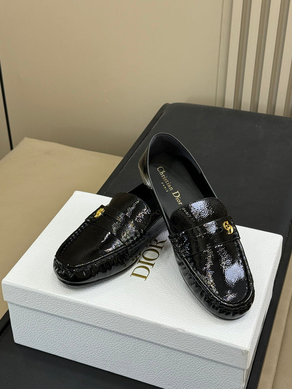 CD Time Loafer Black Glossy Calfskin 561786