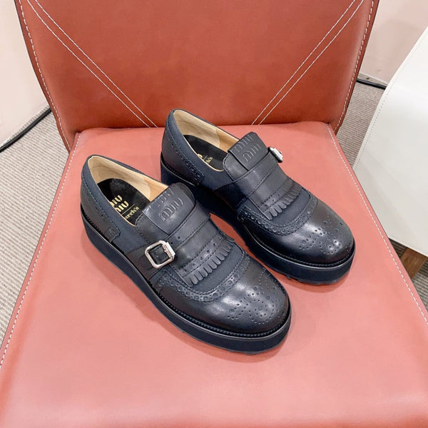 Miu-Church's Loafers Black Nubuck Leather