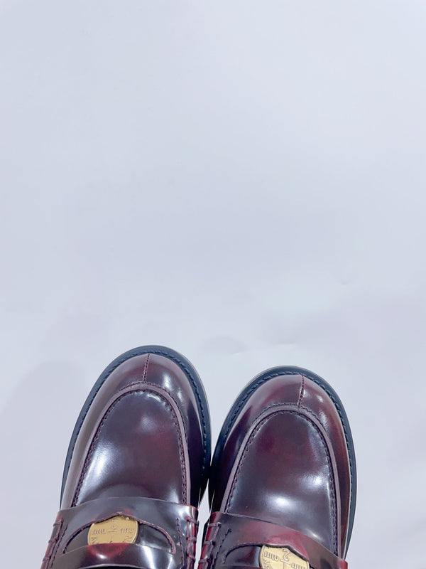 Miu Loafers Crimson Cowhide