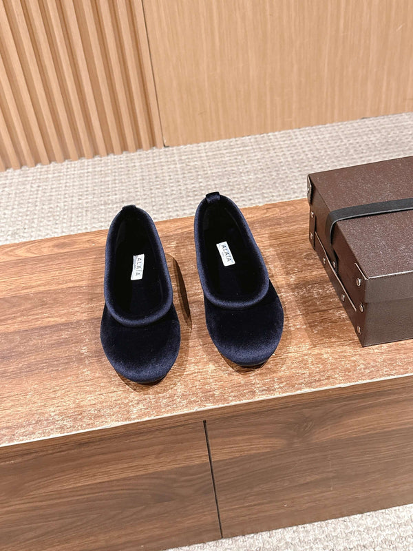 Alaia 2025 Ballet Flat Dark Blue Velvet 553858