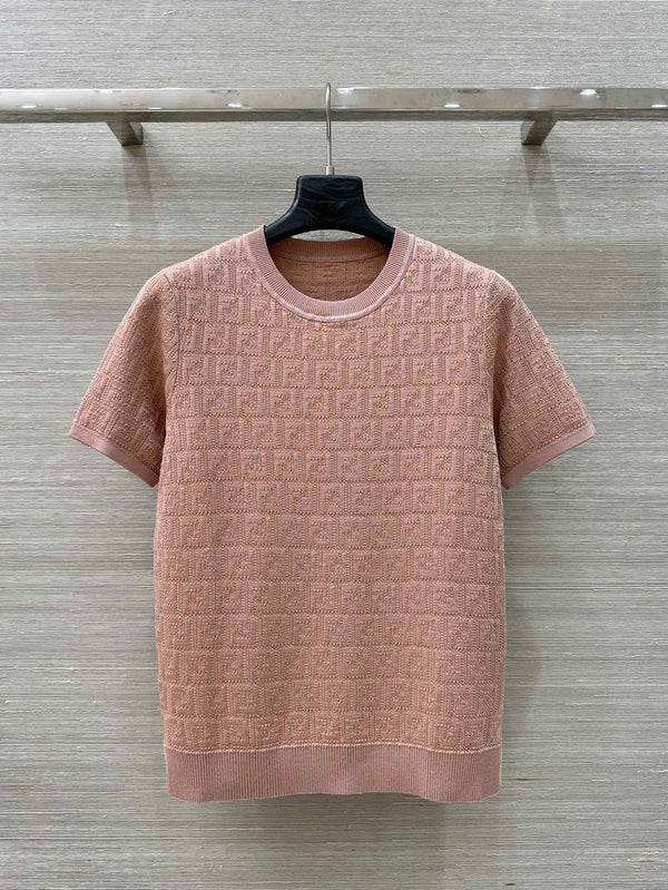 Fendi 25 Knitted Top Pink Cotton Viscose
