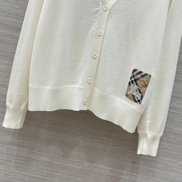 Bur 25 Cardigan Black And White Cashmere