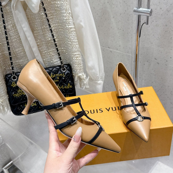 LV 6AM Slingback 4.5cm Beige Calfskin 610734