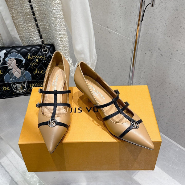 LV 6AM Slingback 4.5cm Beige Calfskin 610734