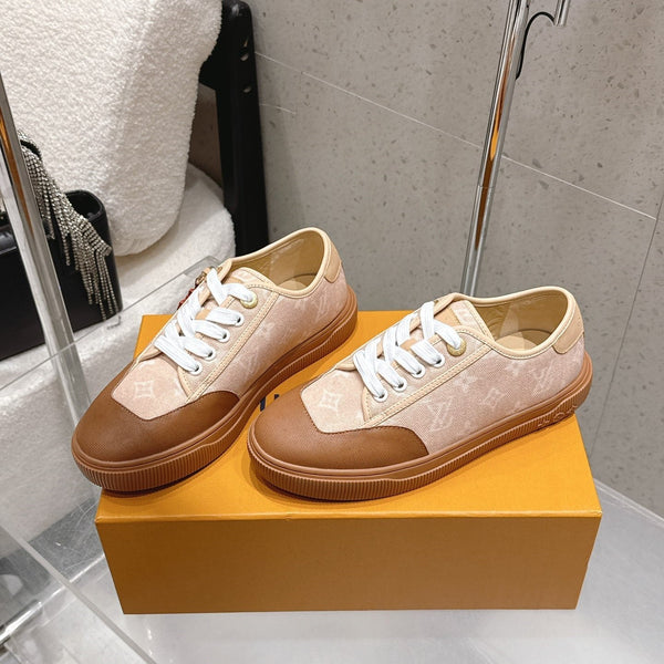 LV x TM Lagoon Sneaker Beige Brown Canvas Lace 610800