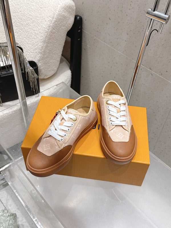 LV x TM Lagoon Sneaker Beige Brown Canvas Lace 610800