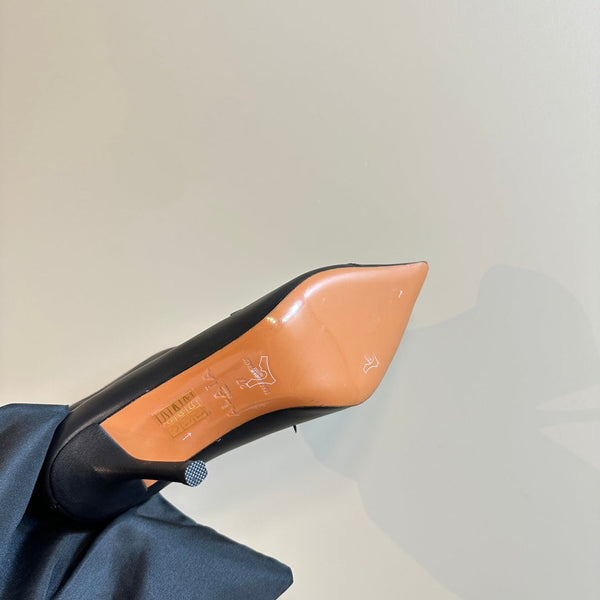 Alaila Heeled Ankle Boots 85mm In Black Cowhide 921036