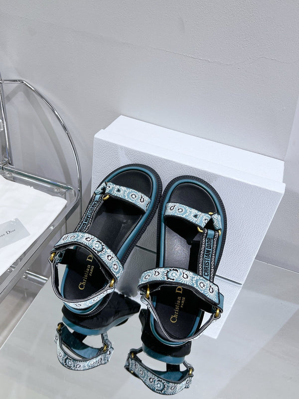 CD D-Wave Sandal In Blue Black Cowhide 100763