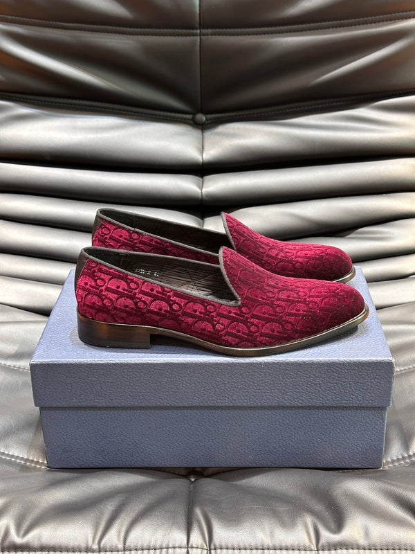CD TIMELESS OBLIQUE LOAFER RED PINK VELVET
