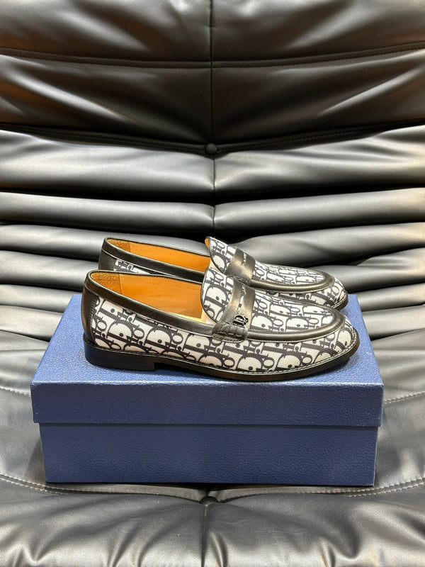 CD GRANVILLE LOAFER BLACK-WHITE MONOGRAM JACQUARD