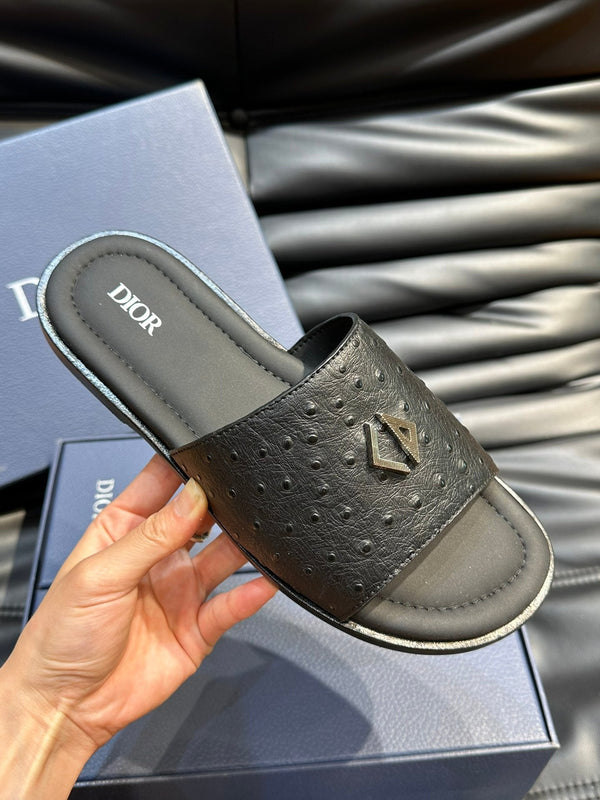 CD ALIAS SUMMER SLIPPER BLACK CALFSKIN