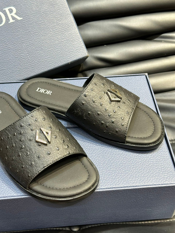 CD ALIAS SUMMER SLIPPER BLACK CALFSKIN