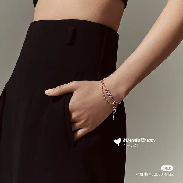 Hermes Farandole Pig Nose Full Diamond Bracelet