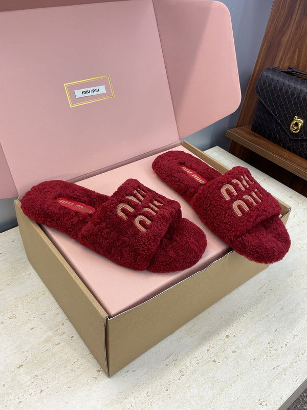 Miumiu 25 Slipper Red Wool 551695