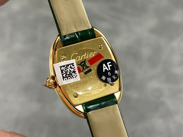 Baignoire Gold Case Green Leather Strap