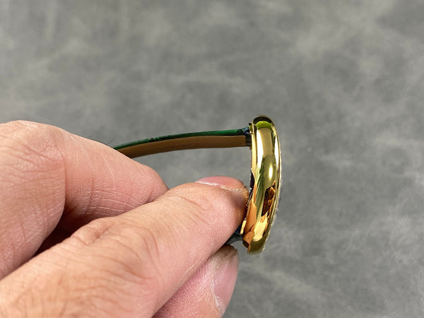 Baignoire Gold Case Green Leather Strap
