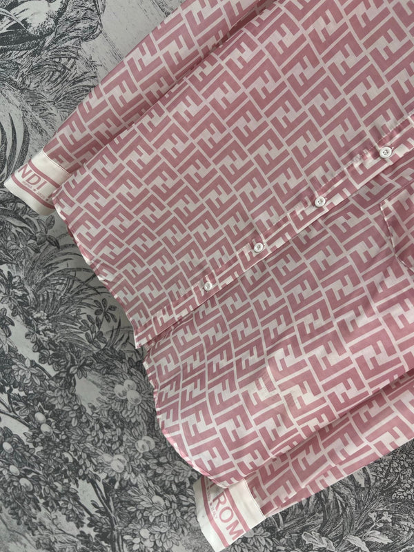 Fendi 25 double F shirt suit Pink Polyester fiber