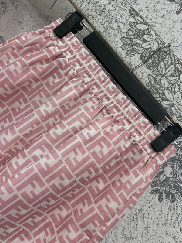 Fendi 25 double F shirt suit Pink Polyester fiber