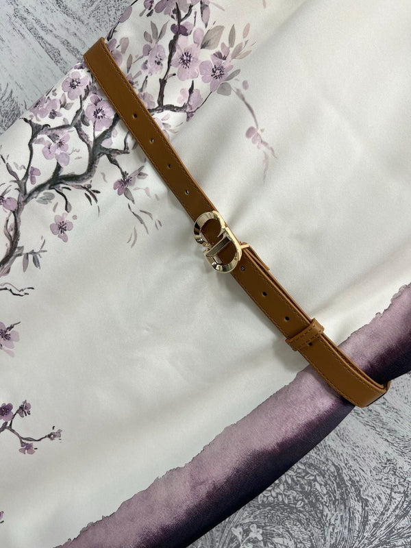 CD 25 Floral Print Sleeveless Dress Beige Silk