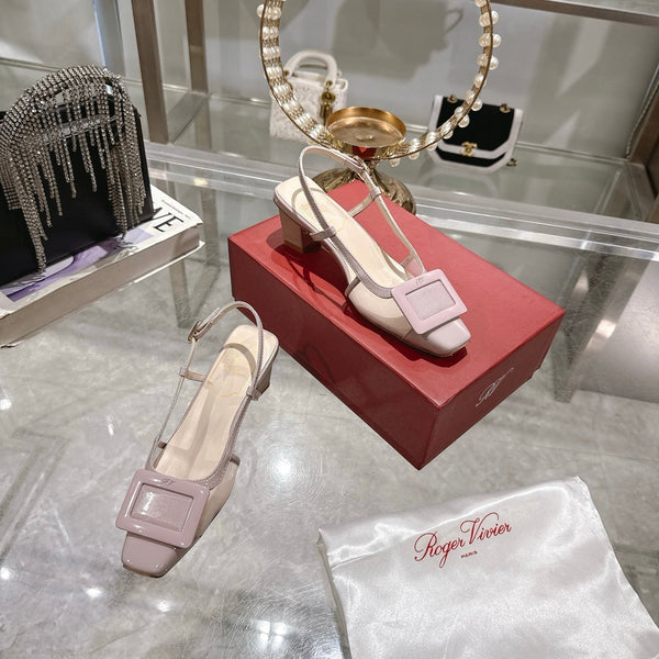 Viv 25 Slingback Pink Mesh Italian Leather 300778