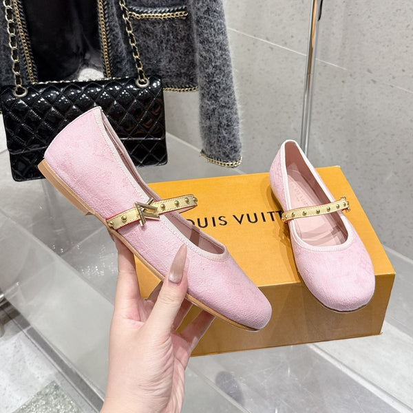LV 26s Ballet Flats Light Pink Denim 610837