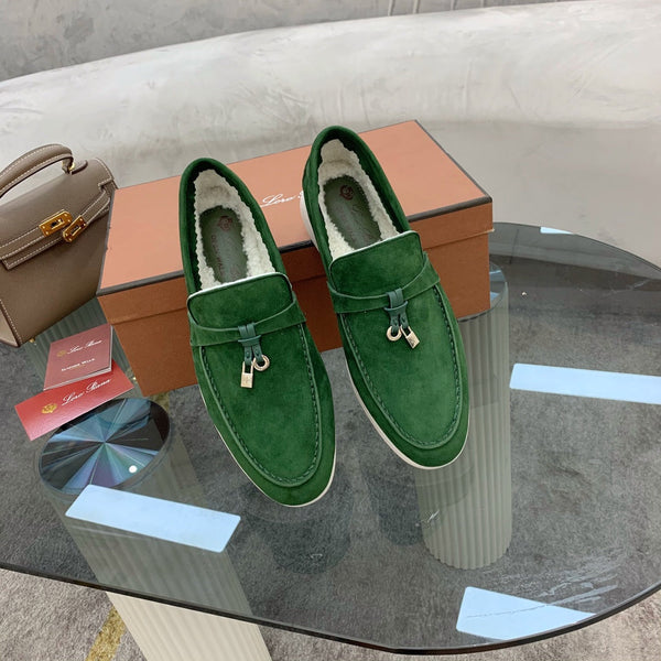 LP 26SS Summer Charm Walk Loafer Green Suede Wool 606482