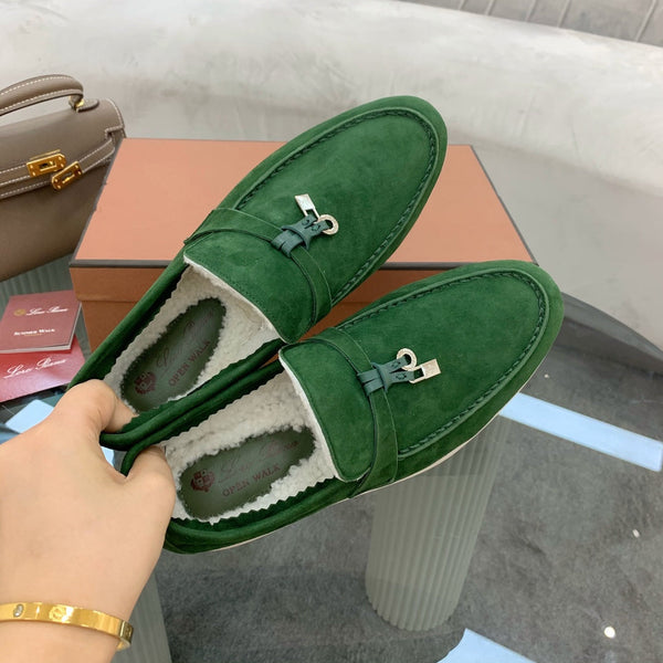 LP 26SS Summer Charm Walk Loafer Green Suede Wool 606482