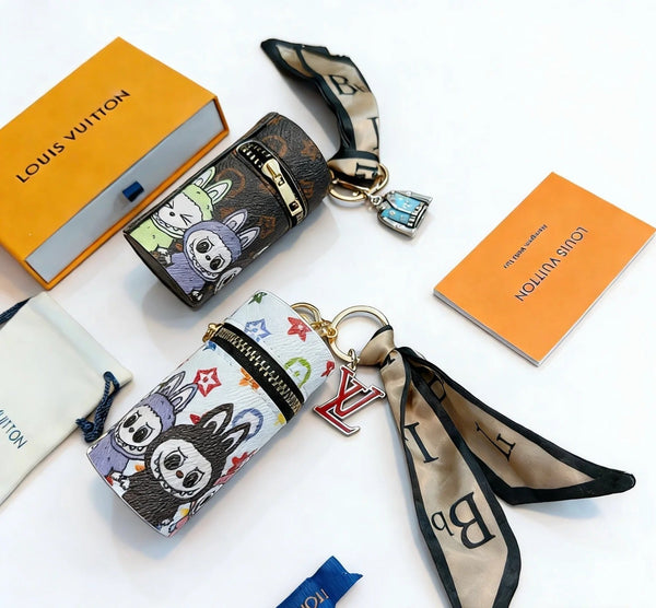 LV Labubu Lipstick Bag Keychain Charm