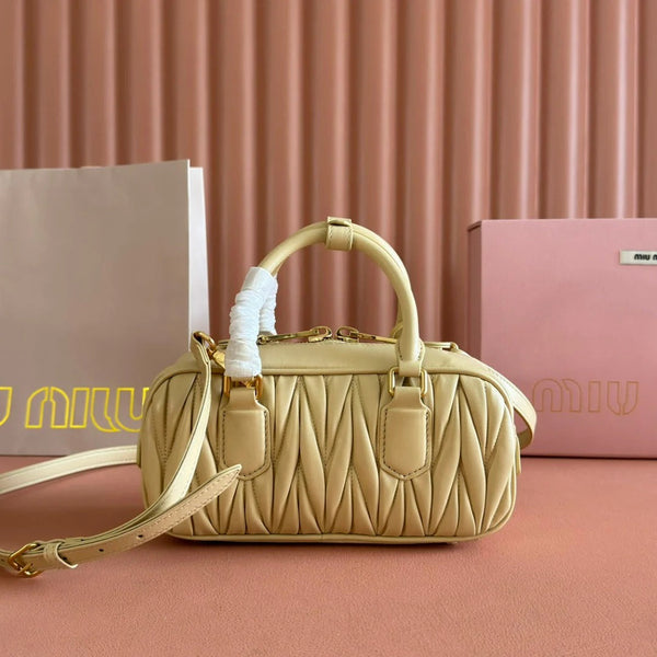 ARCADIE MATELASSÉ BAG 22 BEIGE IN CALFSKIN