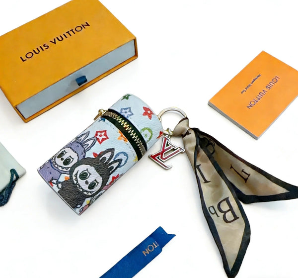 LV Labubu Lipstick Bag Keychain Charm