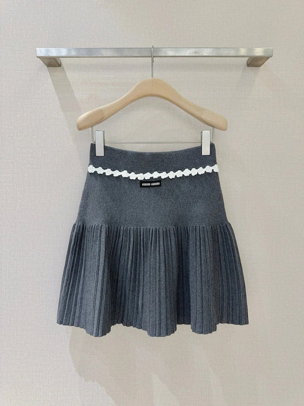 MIUMIU KNIT PLEATED SKIRT STYLE 803