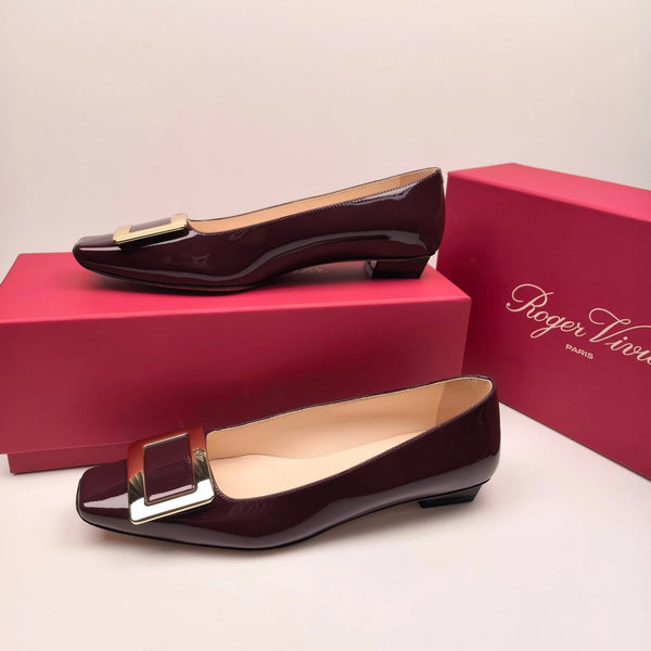 Roger Vivier 2025 Belle Vivier Buckled Pump Burgundy Patent Leather