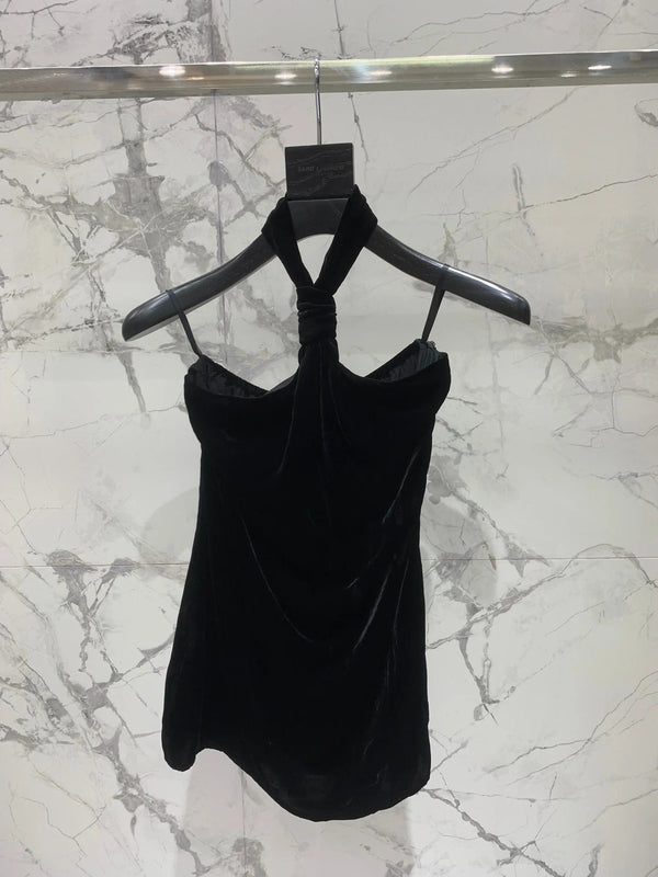 YSL 25S VELVET HALTER TOP STYLE 129