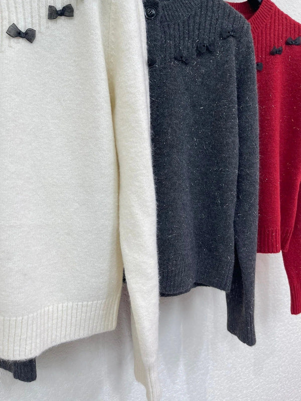 CC 26 Wool Cardigan With Small Bow 331297