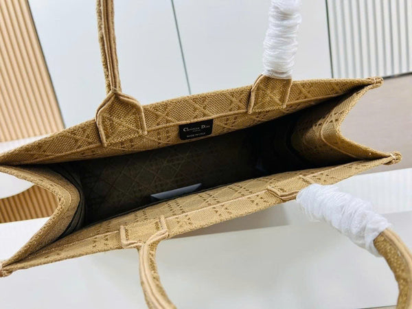 Dior Medium 36 Book Tote Natural Beige Cannage Canvas