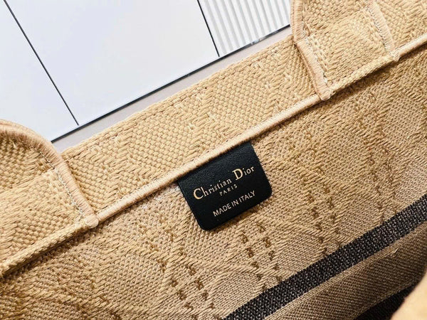 Dior Medium 36 Book Tote Natural Beige Cannage Canvas